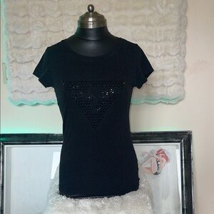 Guess Jen’s cotton Black Sequin Triangle Top guess logo vintage item
